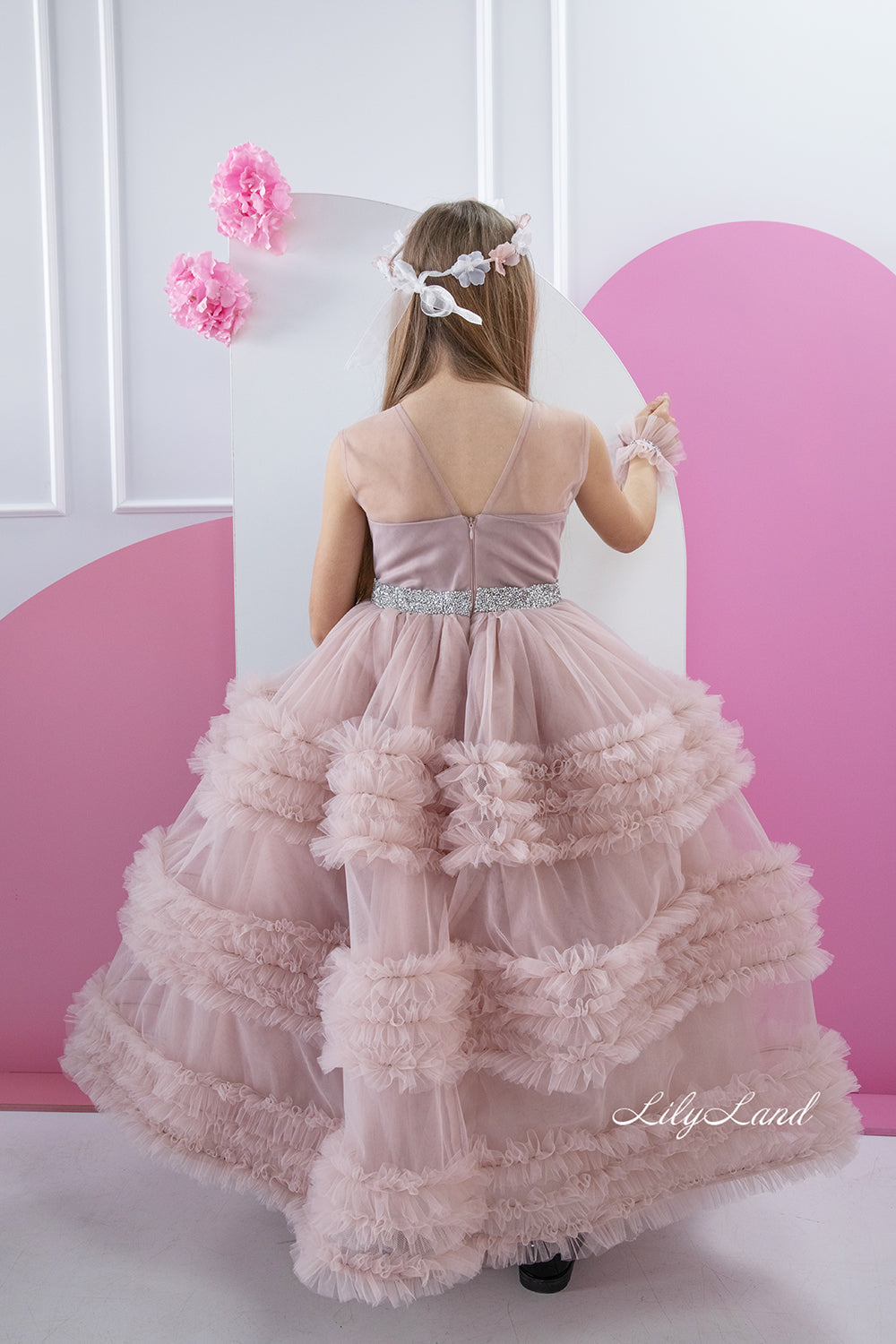 Matilda Baby Girl Long Dress in Cappuccino