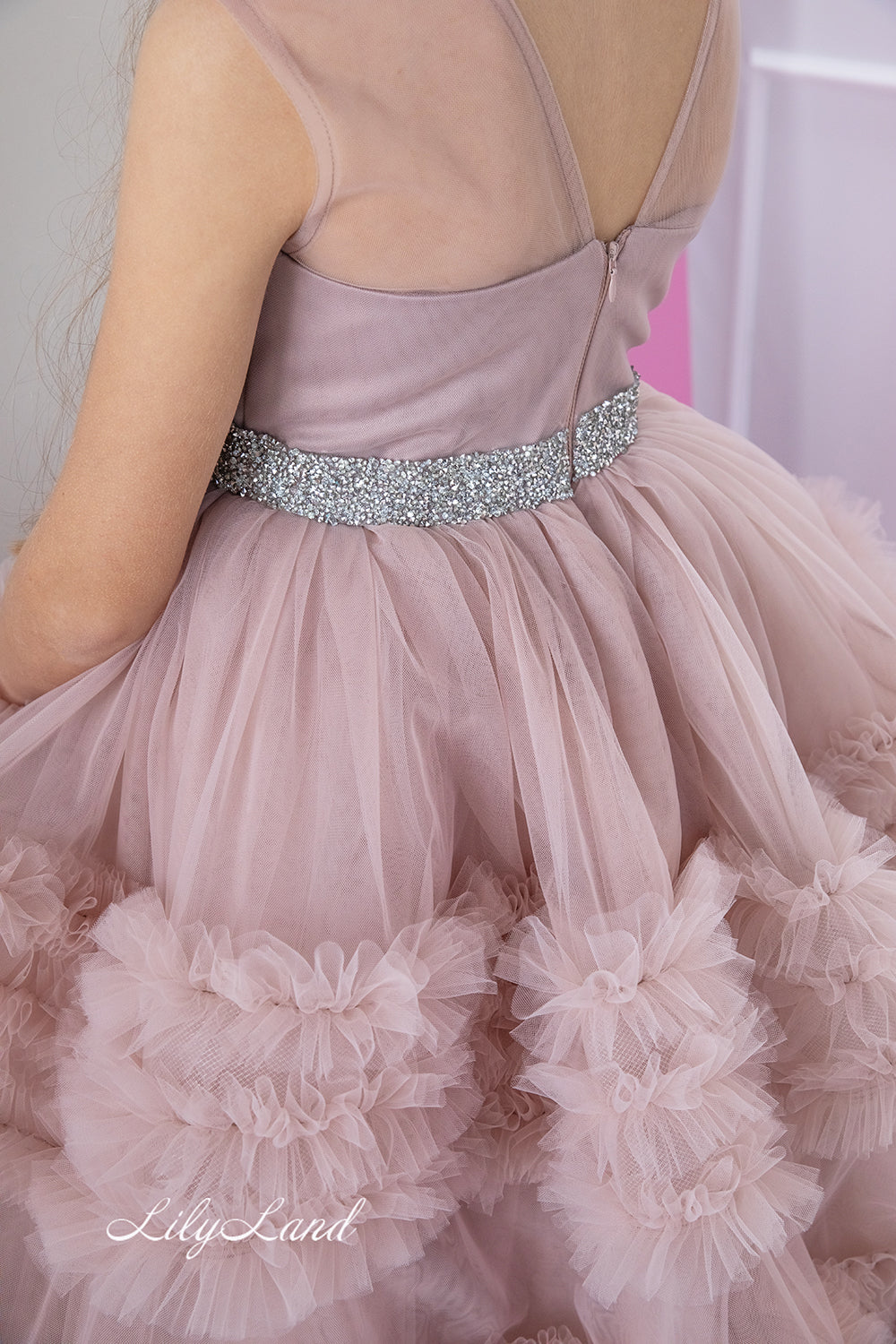 Matilda Baby Girl Long Dress in Cappuccino