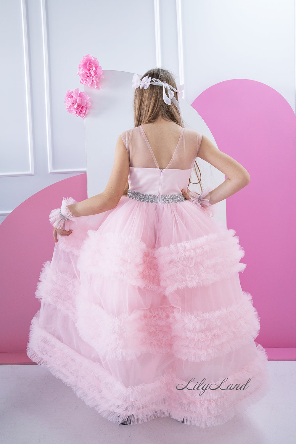 Matilda Baby Girl Long Dress in Blush Pink