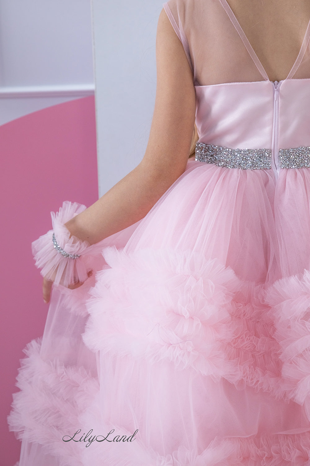 Matilda Baby Girl Long Dress in Blush Pink