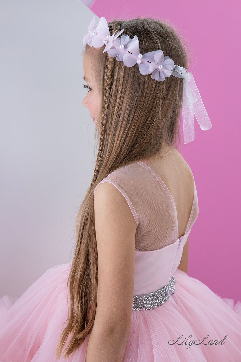 Matilda Baby Girl Long Dress in Blush Pink