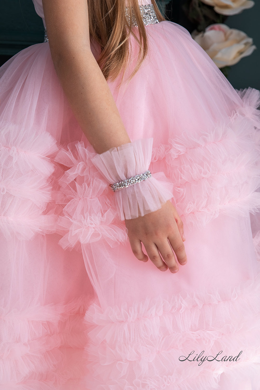 Matilda Baby Girl Long Dress in Blush Pink