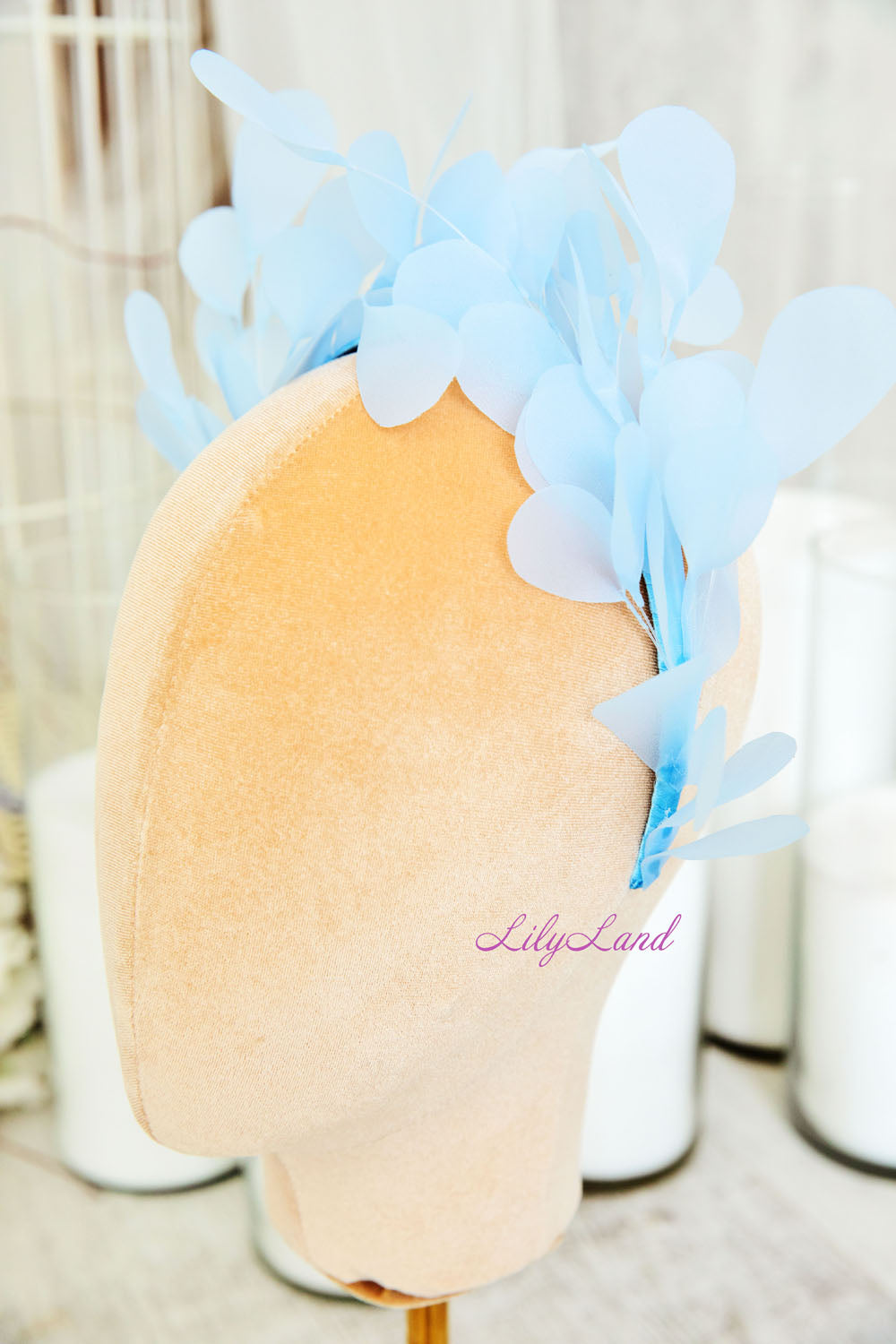Girl Hair Accessories Headband in Light Lavender with Big Leaves