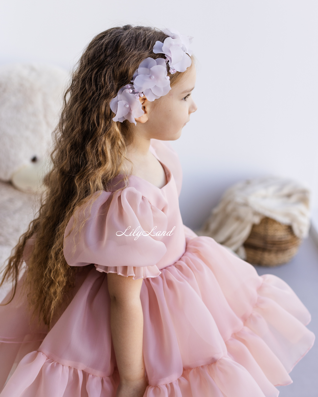 Marseille Puffy Tutu Girl Dress in Powder Pink
