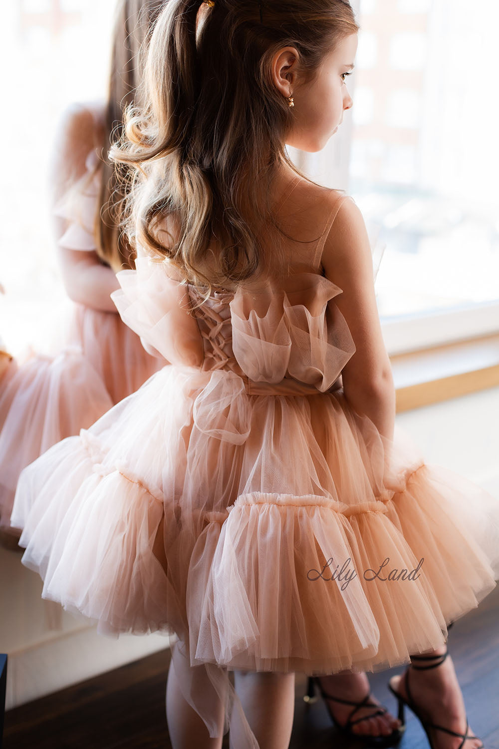 Barbie Matching Tulle Dresses Mommy and Daughter in Beige