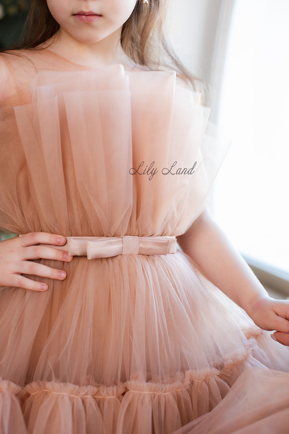 Barbie Matching Tulle Dresses Mommy and Daughter in Beige