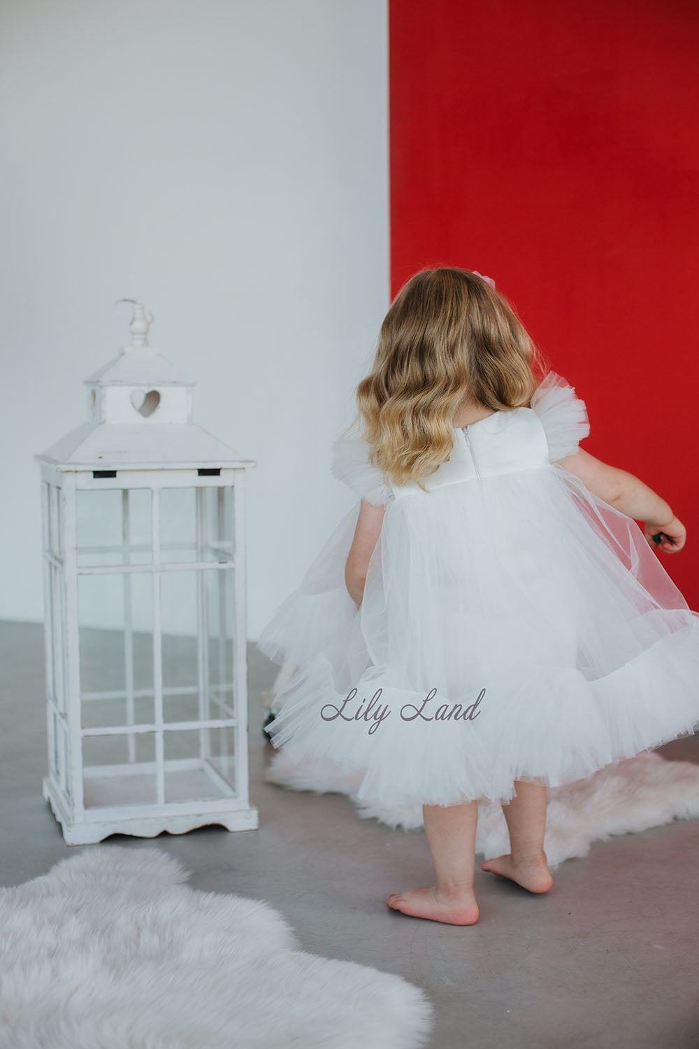 Belle Tulle Girl Dress in White