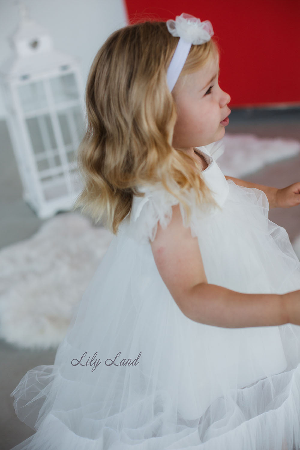 Belle Tulle Girl Dress in White