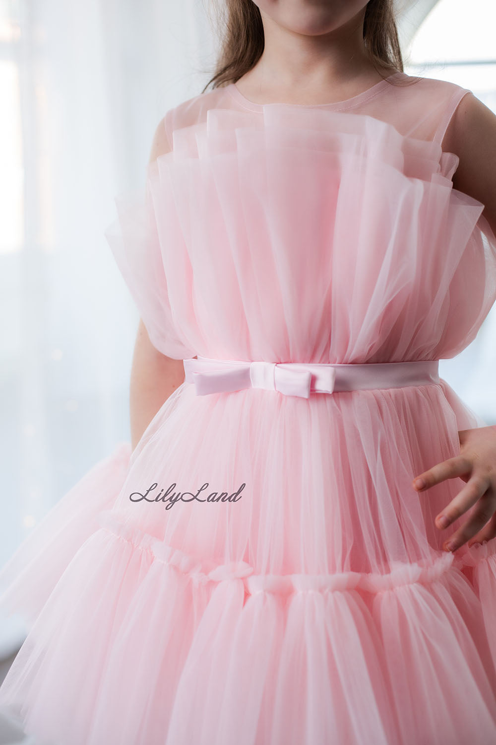 Barbie Tutu Girl Dress in Light Pink with Train