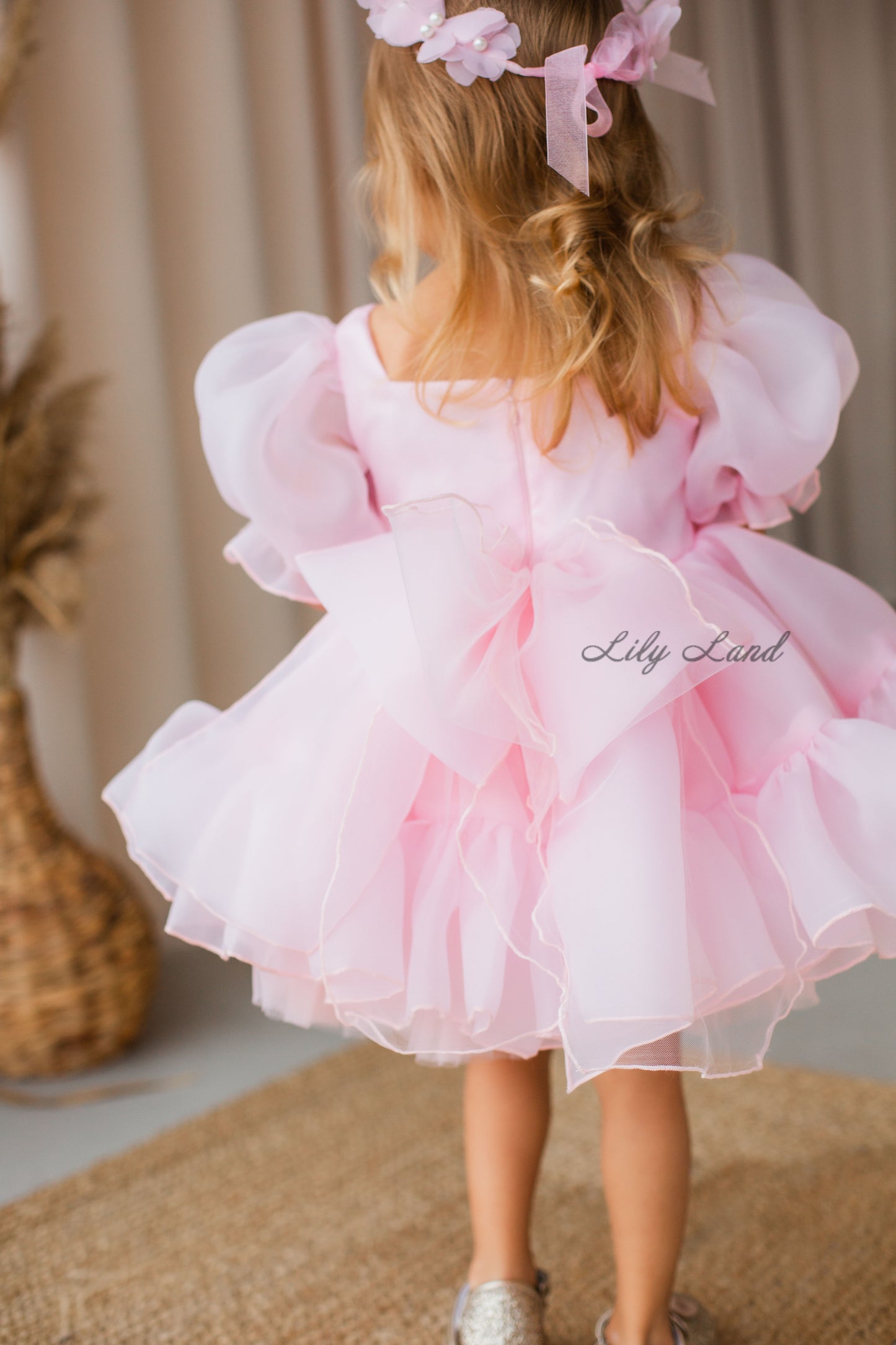 Marseille Puffy Girl Dress in Blush Pink