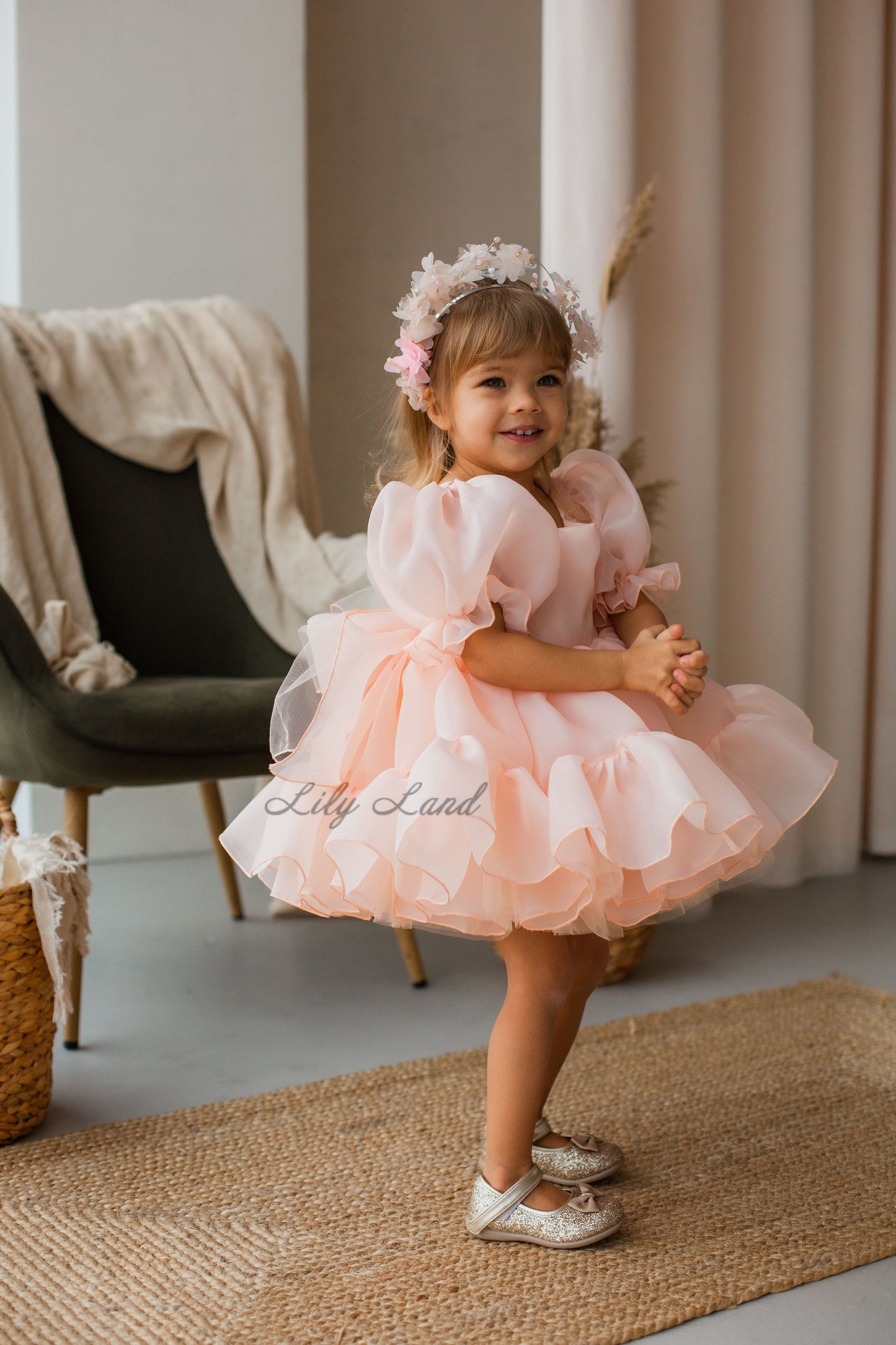 Marseille Puffy Girl Dress in Pale Lavender