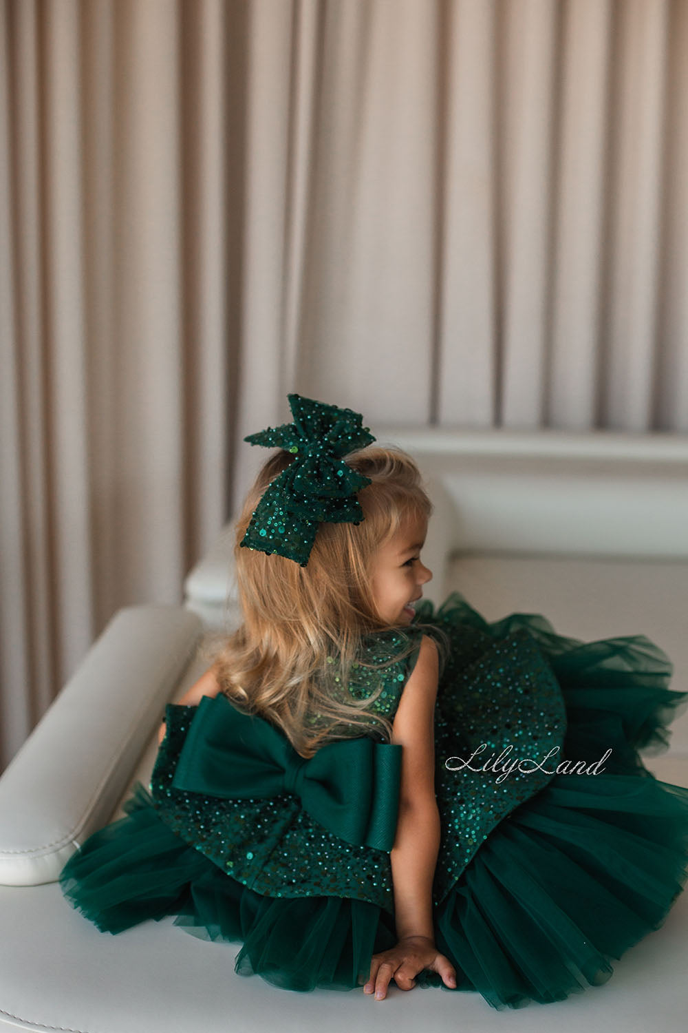 Nancy Tutu Girl Dress in Emerald Green