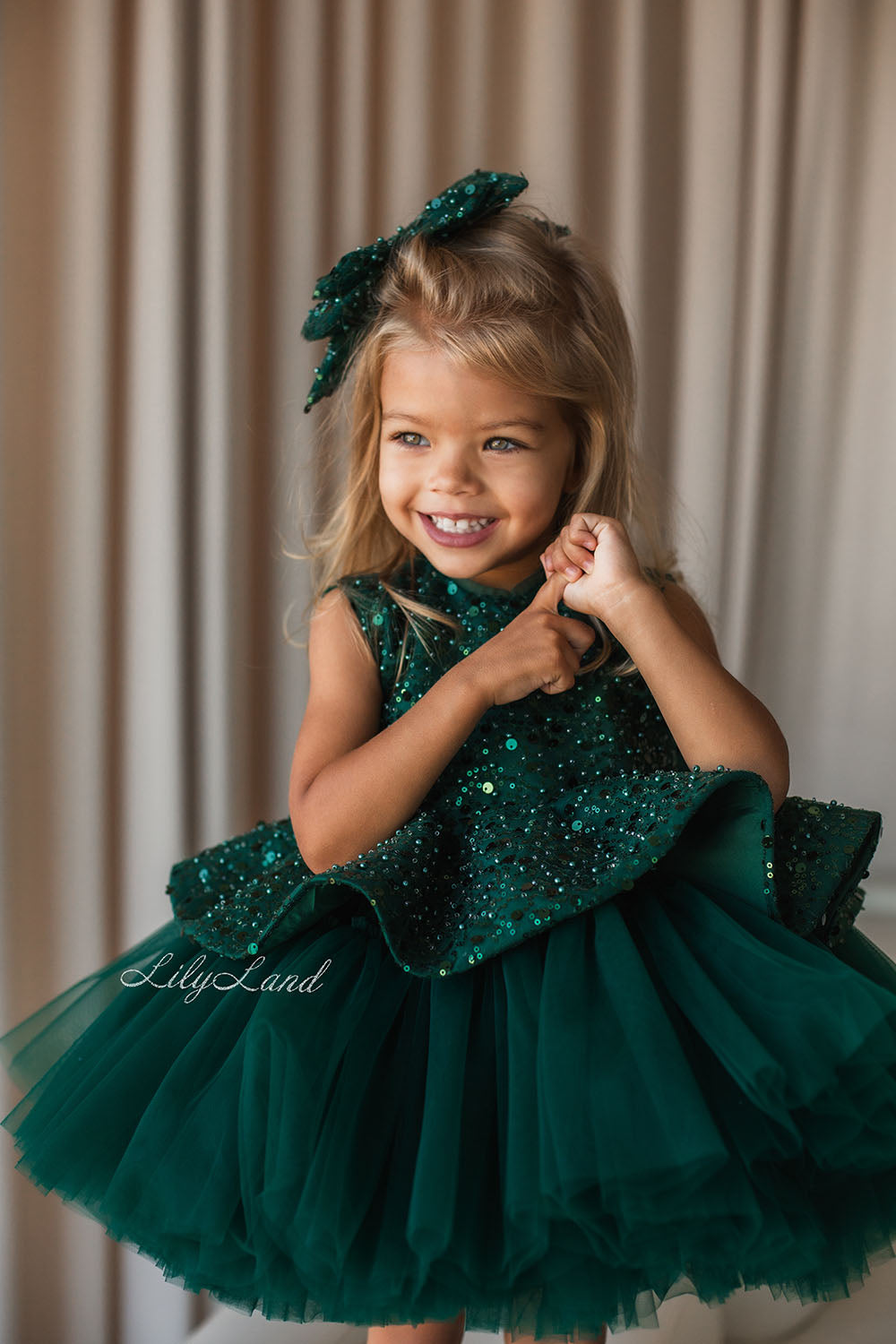 Nancy Tutu Girl Dress in Emerald Green