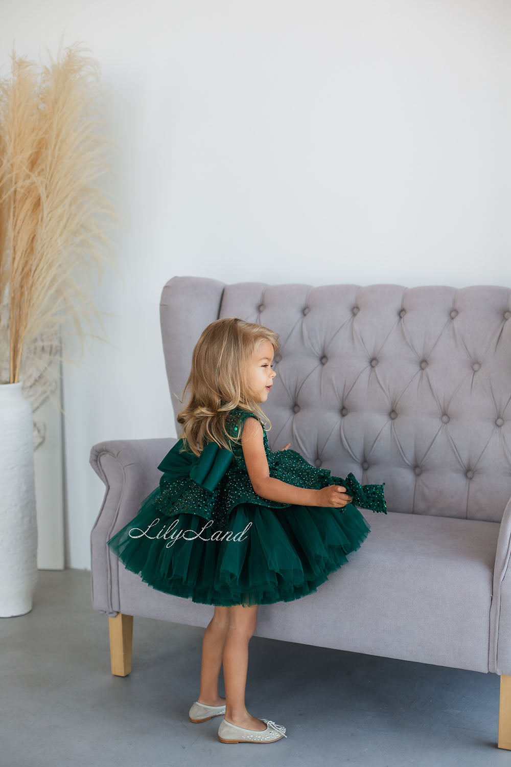 Nancy Tutu Girl Dress in Emerald Green
