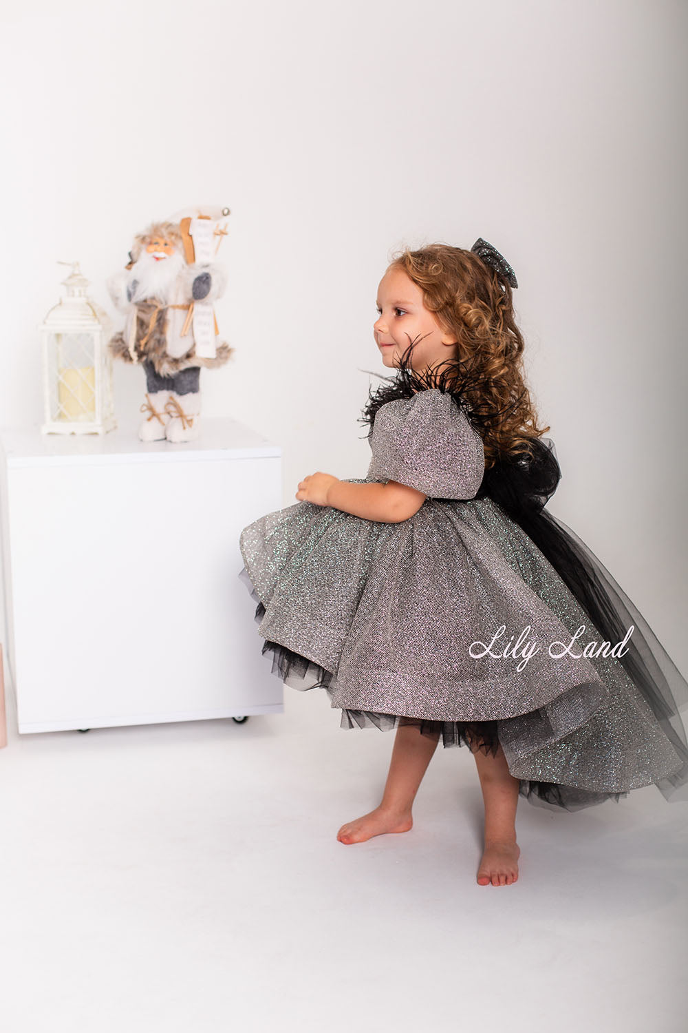 Daphne Sparkling Girl Dress in Silver