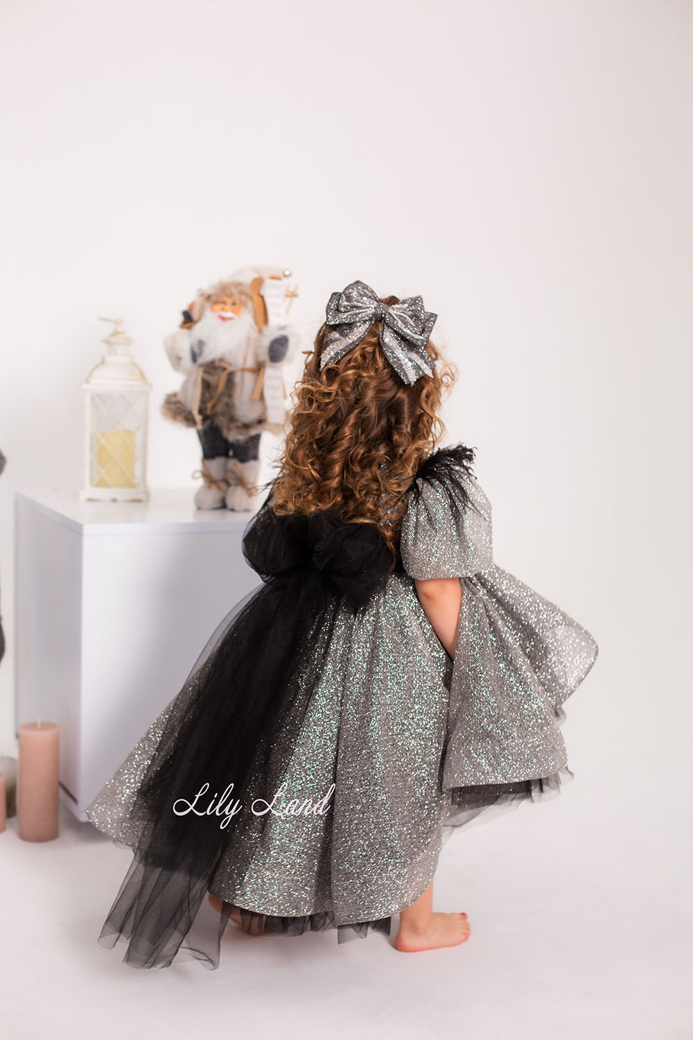 Daphne Sparkling Girl Dress in Silver