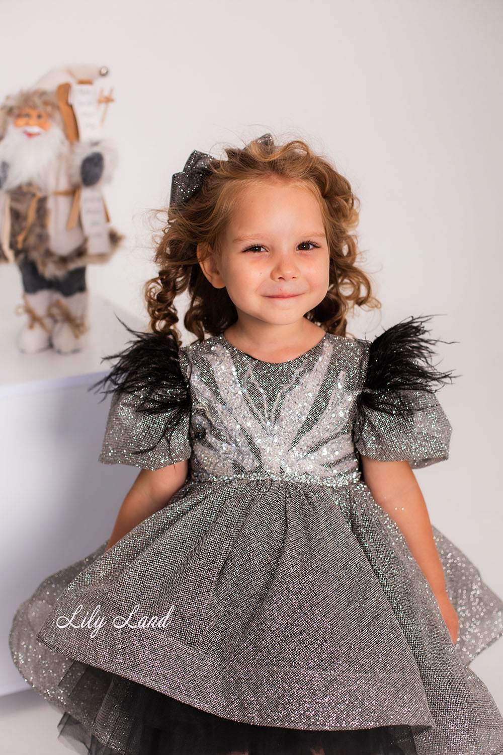 Daphne Sparkling Girl Dress in Silver