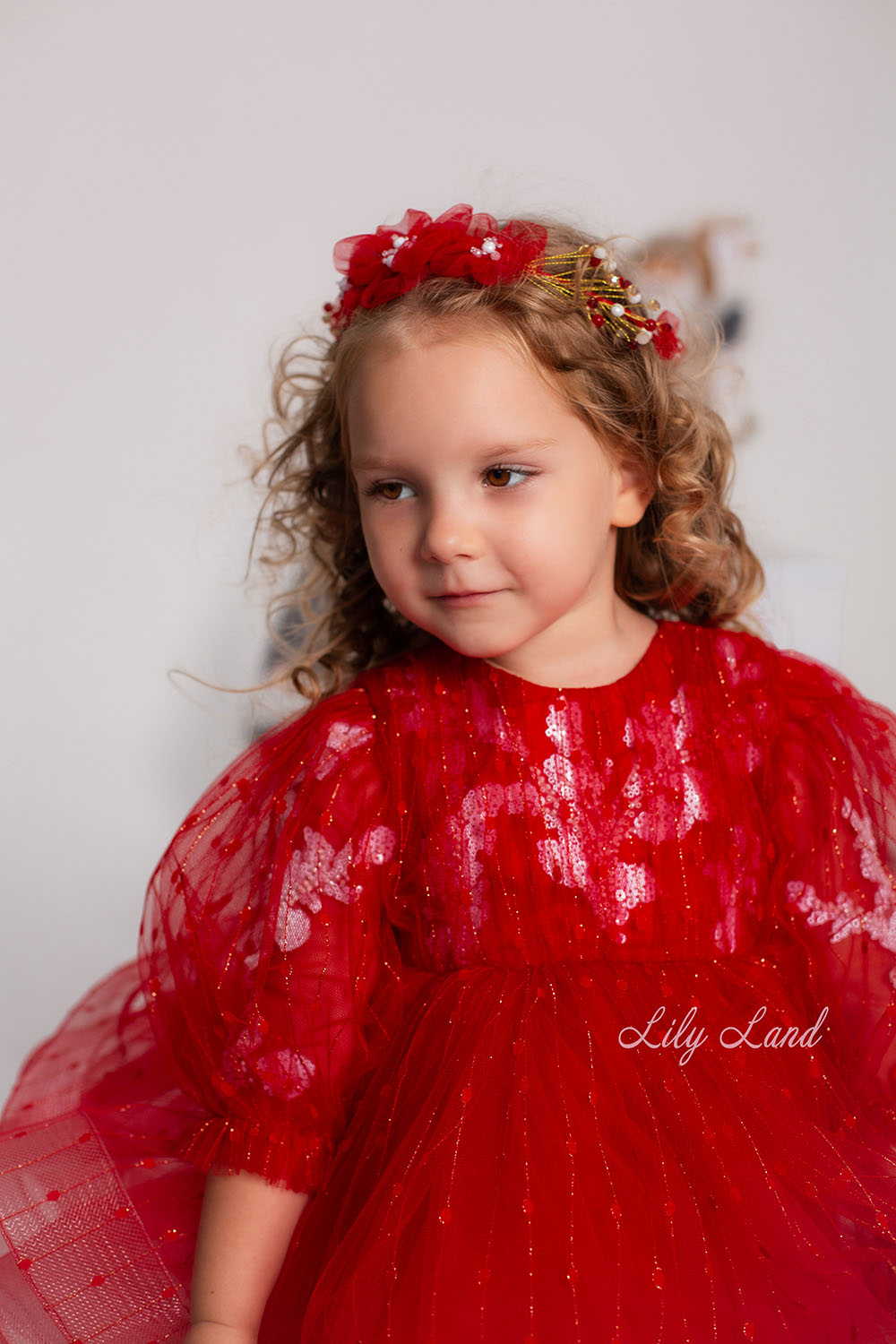 Polina Girl Dress for Special Occasion in Red
