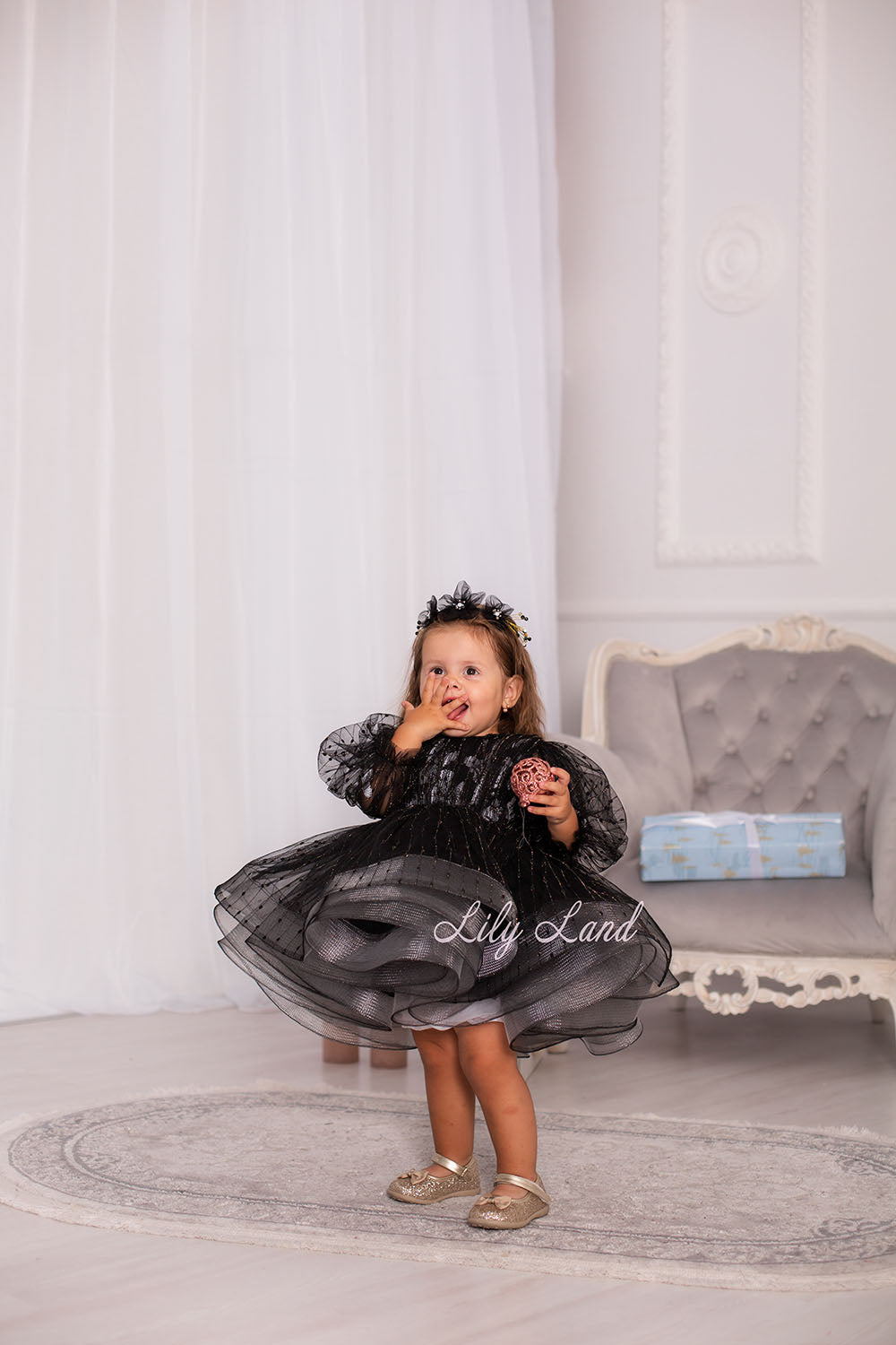 Polina Girl Dress for Special Occasion in Black