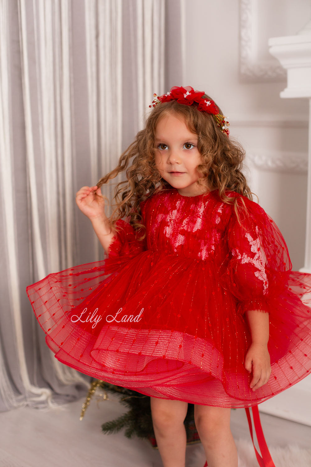Polina Girl Dress for Special Occasion in Red