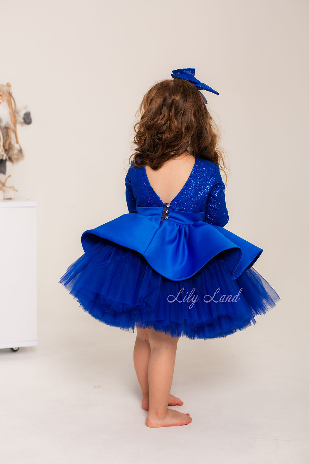 Angelina Glitter Girl Dress In Royal Blue