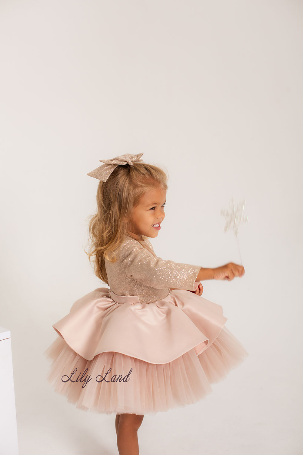 Angelina Glitter Girl Dress In Gold