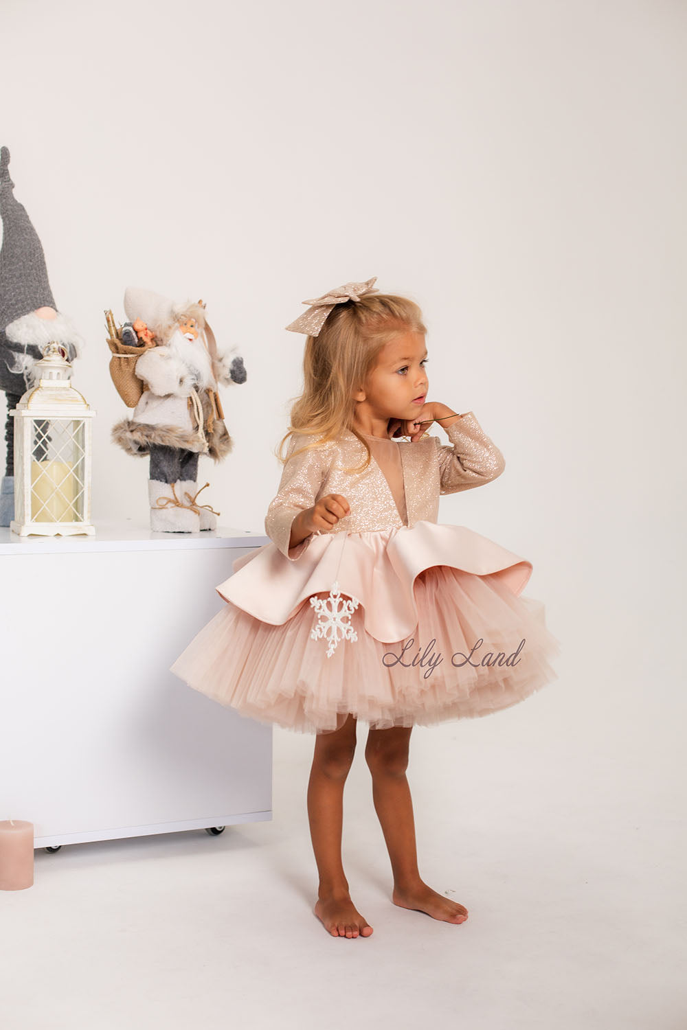 Angelina Glitter Girl Dress In Gold