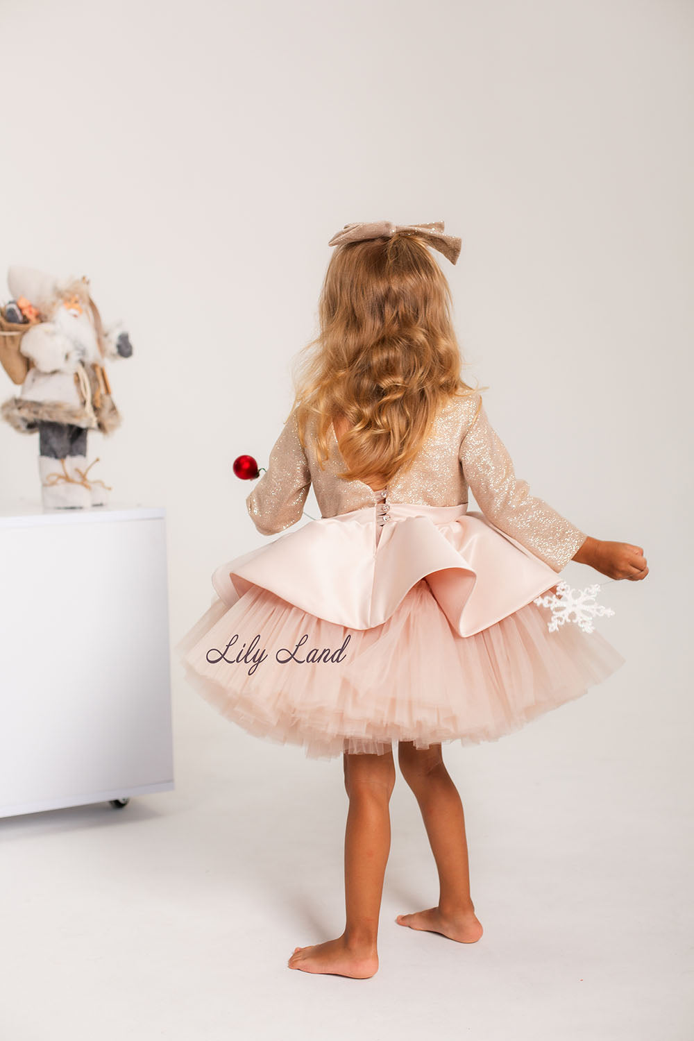 Angelina Glitter Girl Dress In Gold