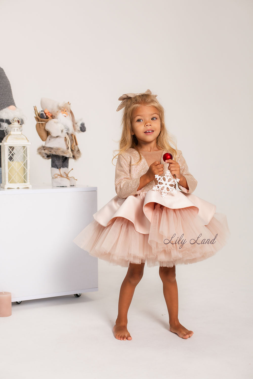 Angelina Glitter Girl Dress In Gold
