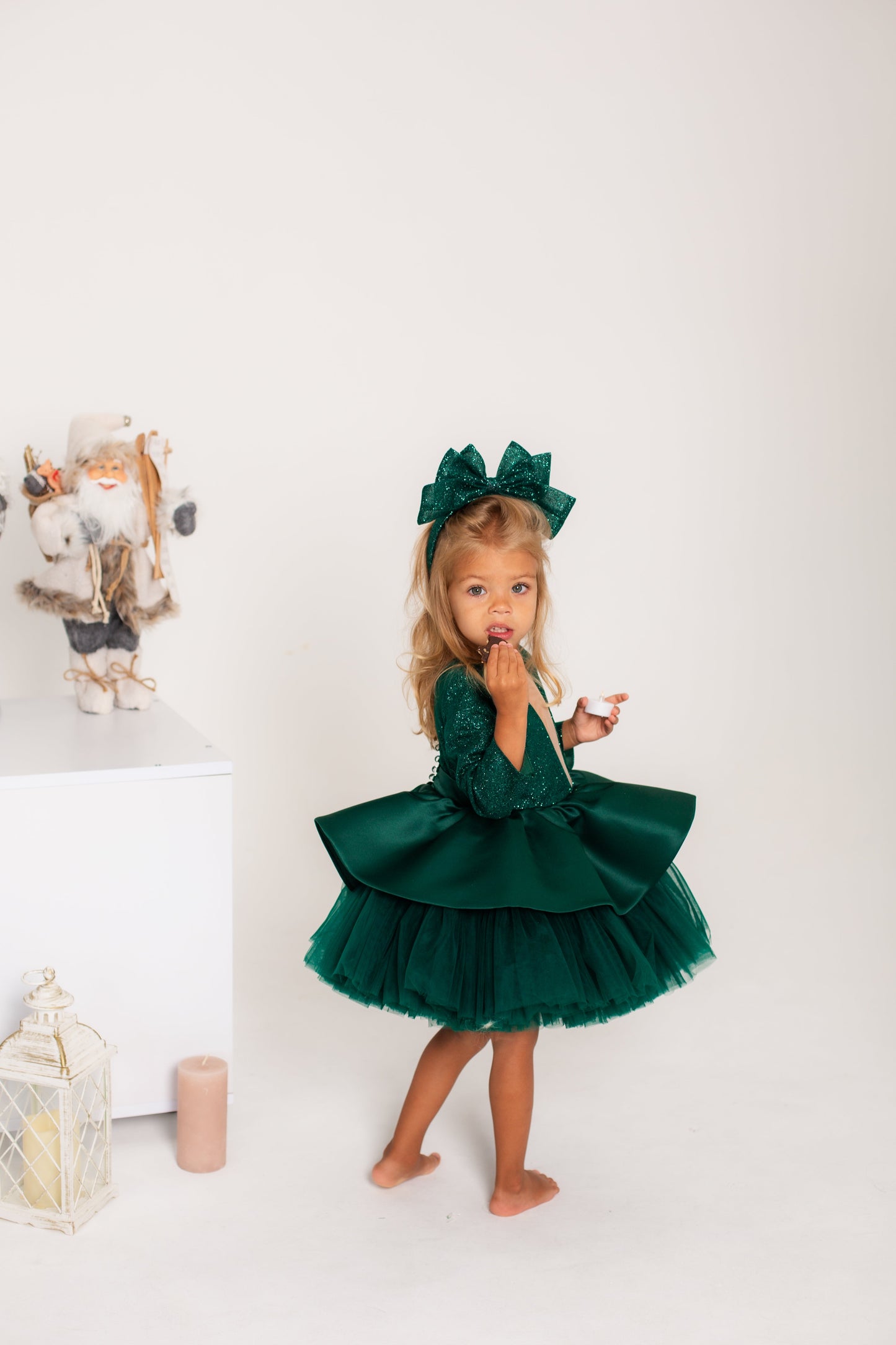 Angelina Glitter Girl Dress In Red