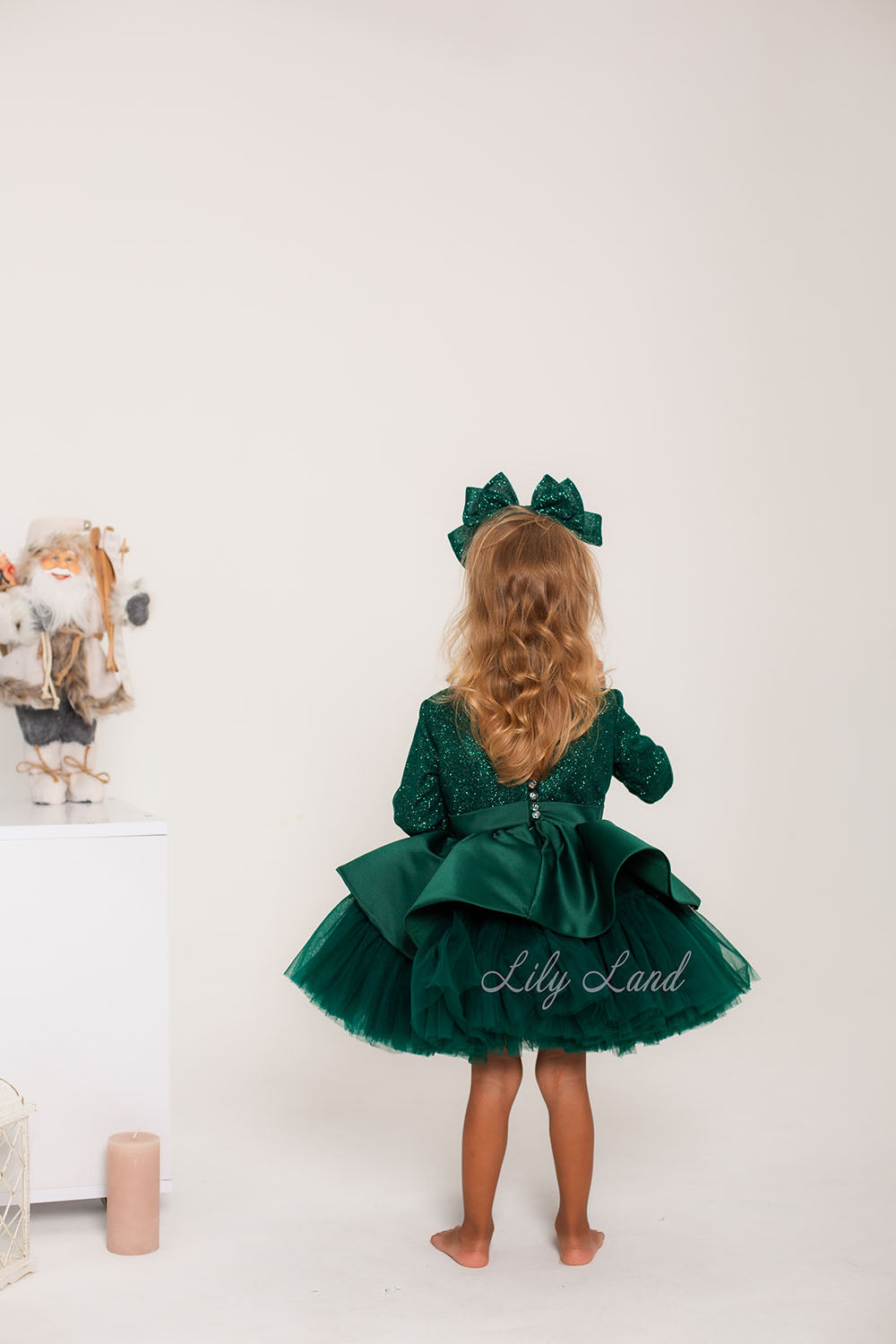 Angelina Glitter Girl Dress In Green