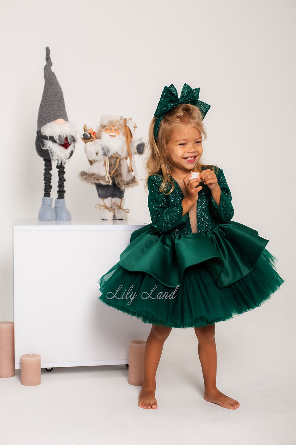Angelina Glitter Girl Dress In Green