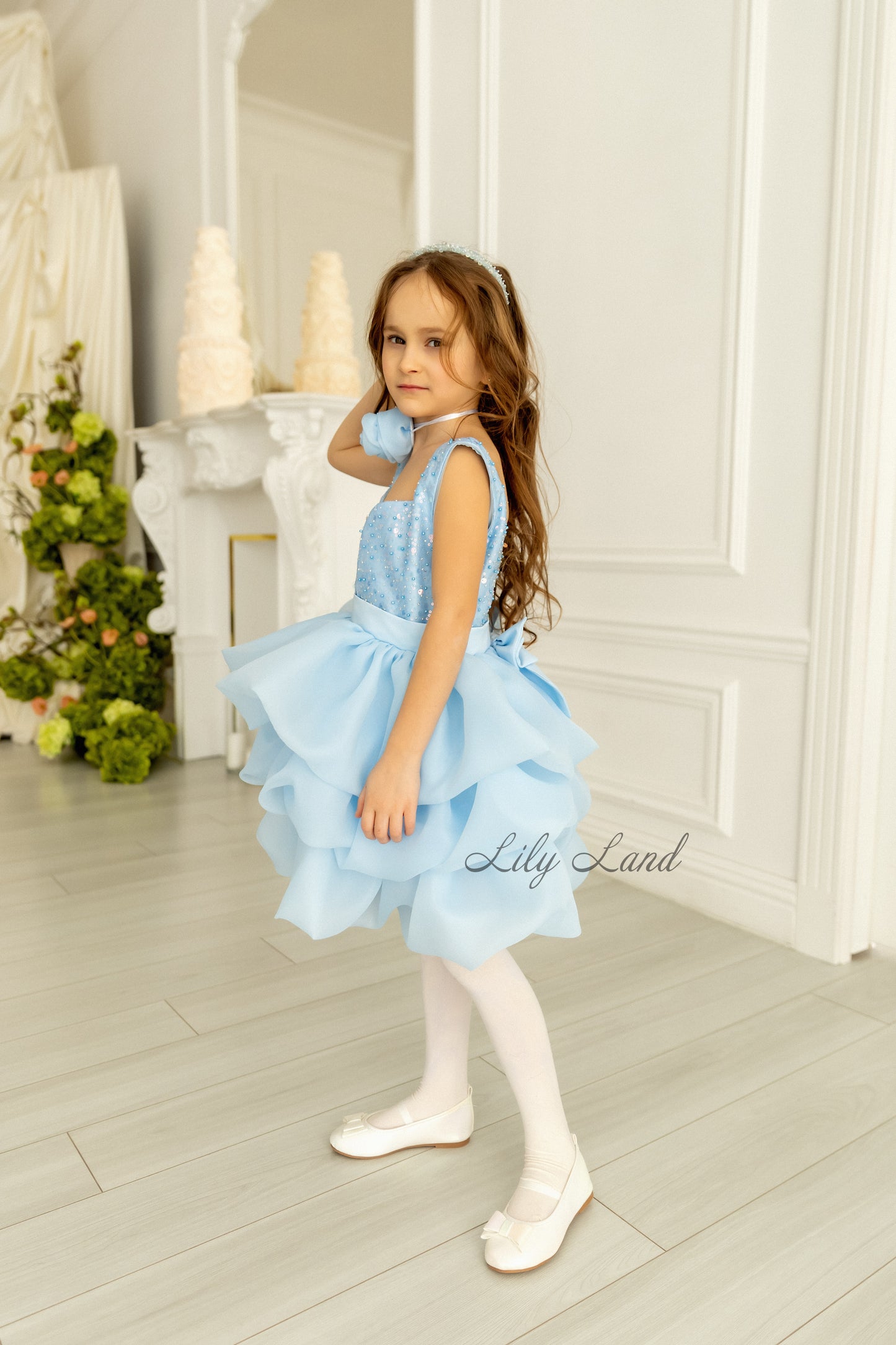 Rosalyn Girl Dress in Light Blue