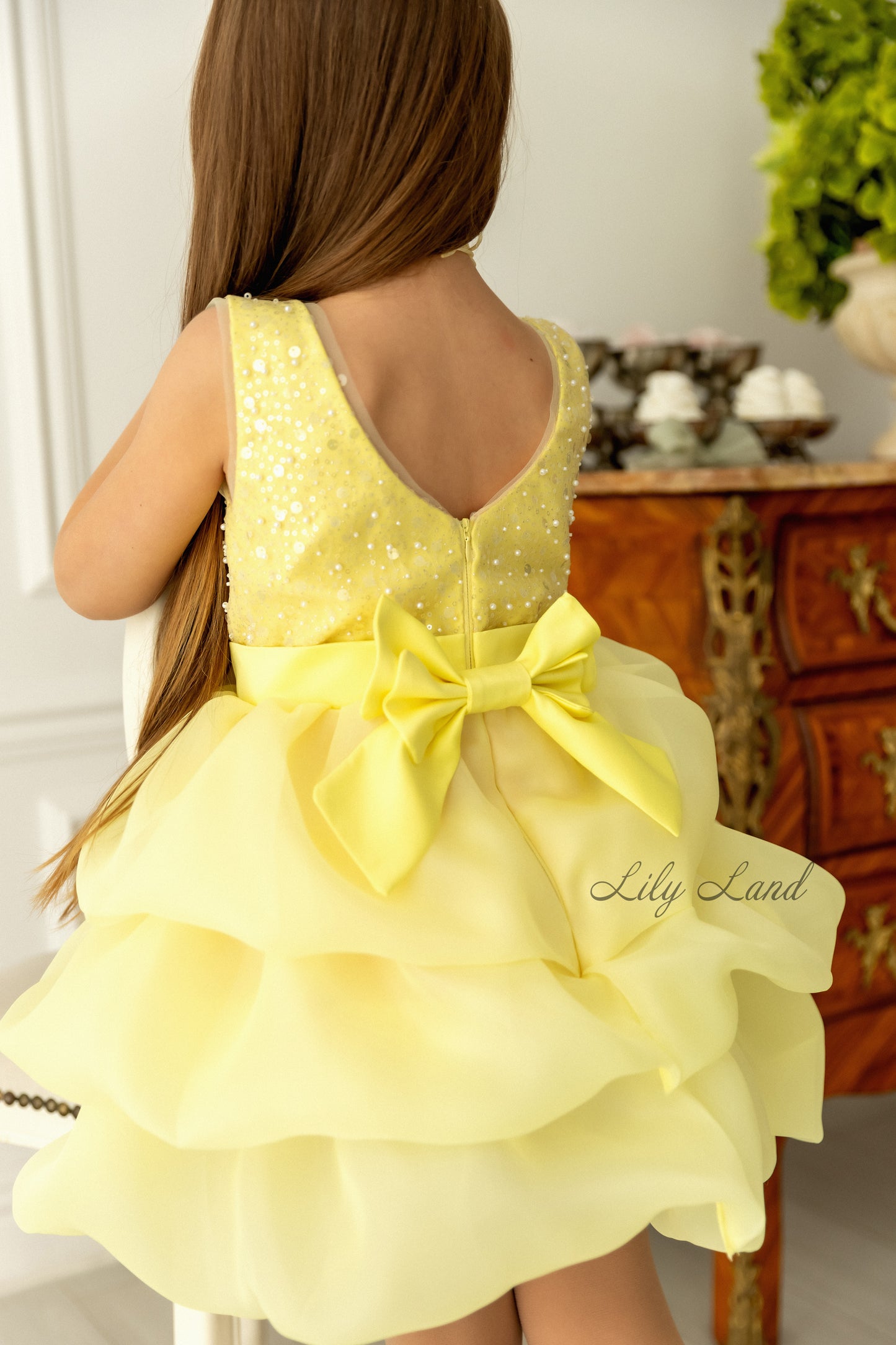 Rosalyn Girl Dress in Light Yellow