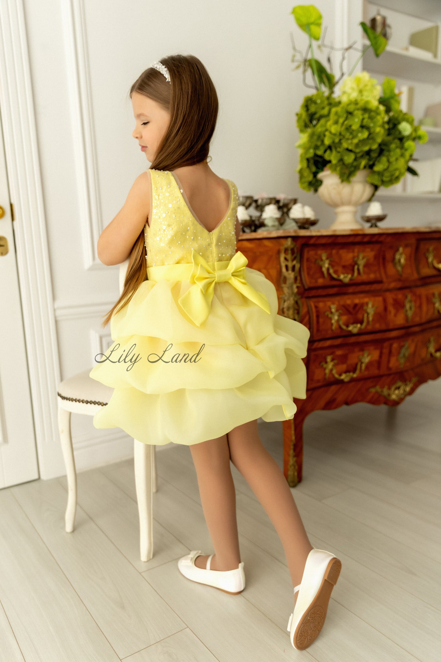 Rosalyn Girl Dress in Light Yellow