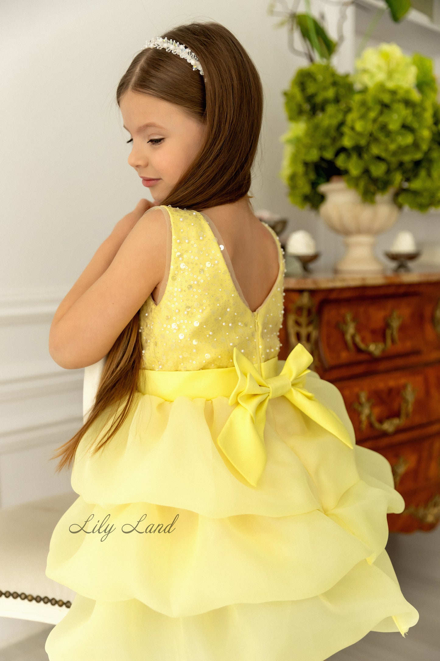 Rosalyn Girl Dress in Light Yellow