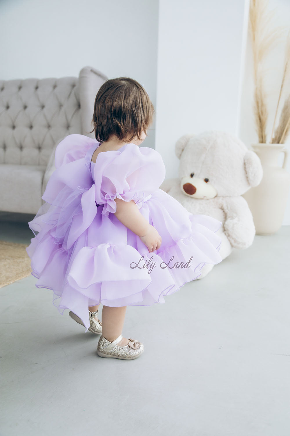 Marseille Puffy Tutu Girl Dress in Light Lavender