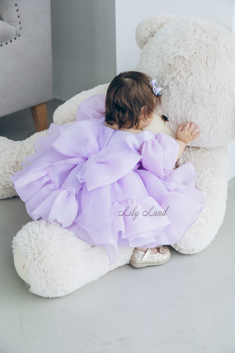 Marseille Puffy Tutu Girl Dress in Light Lavender