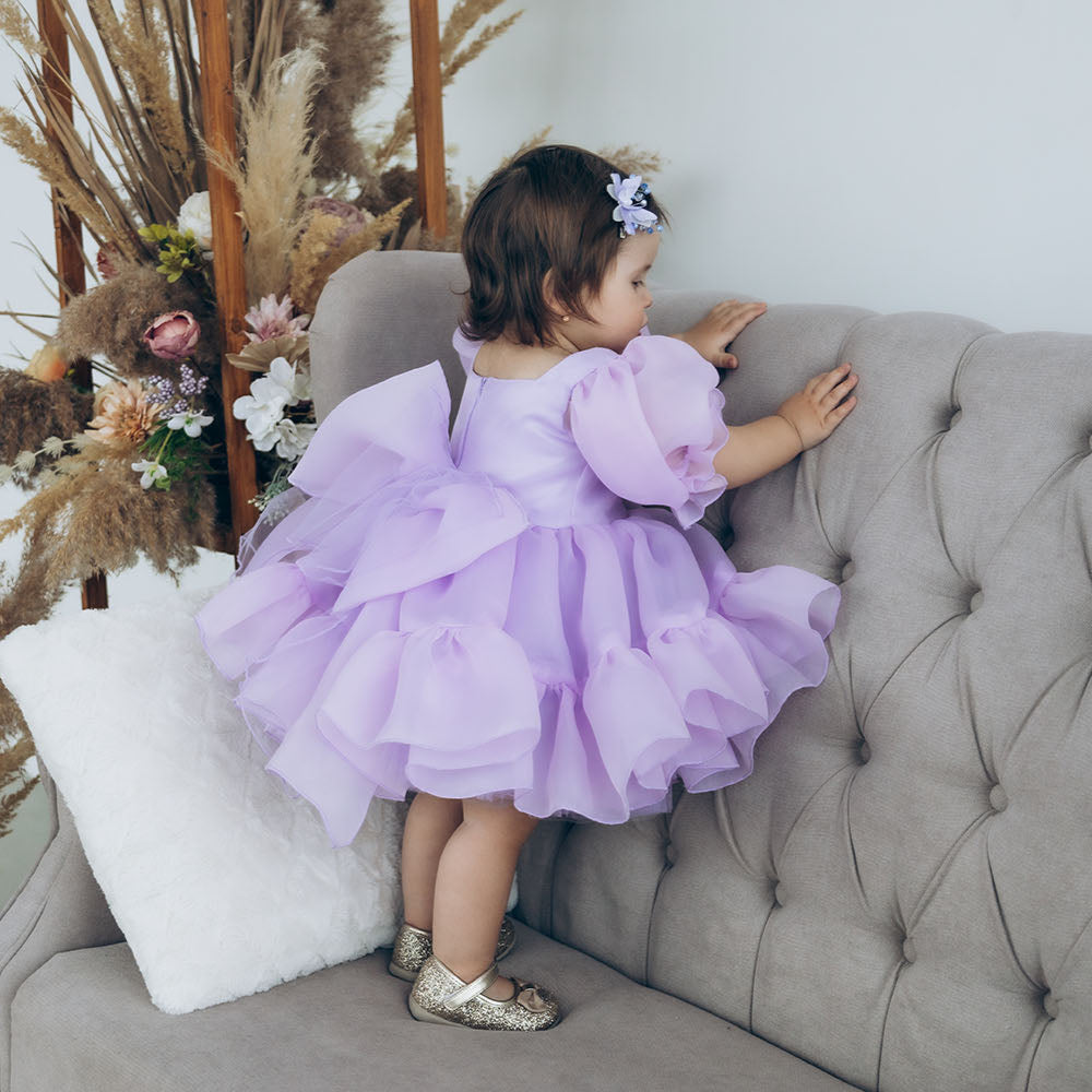 Marseille Puffy Tutu Girl Dress in Light Lavender
