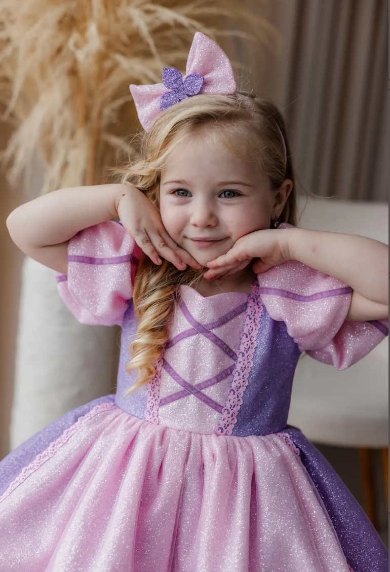 Pink Lavender Bow Hair Hoop for Girls