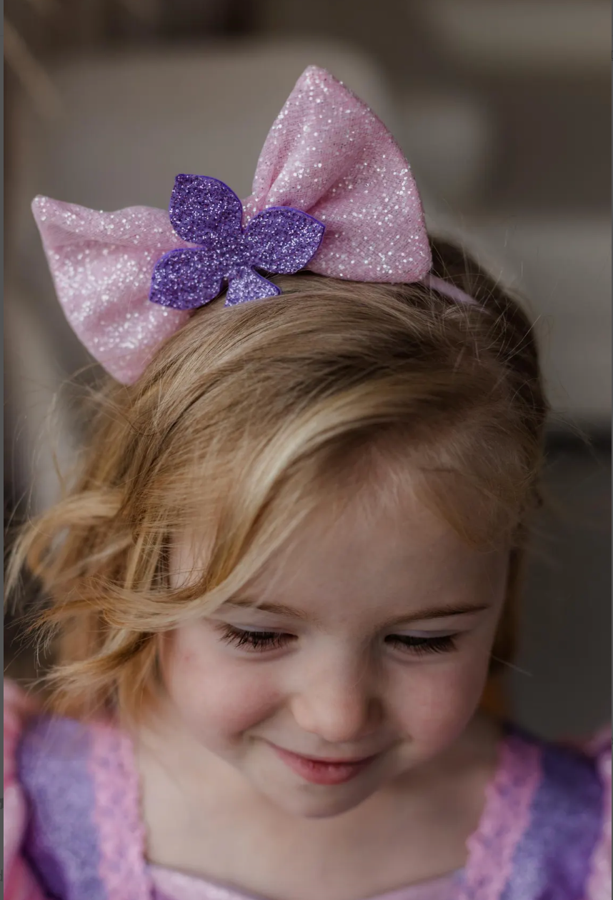 Pink Lavender Bow Hair Hoop for Girls