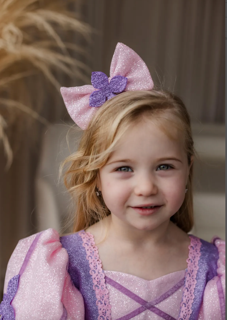 Pink Lavender Bow Hair Hoop for Girls