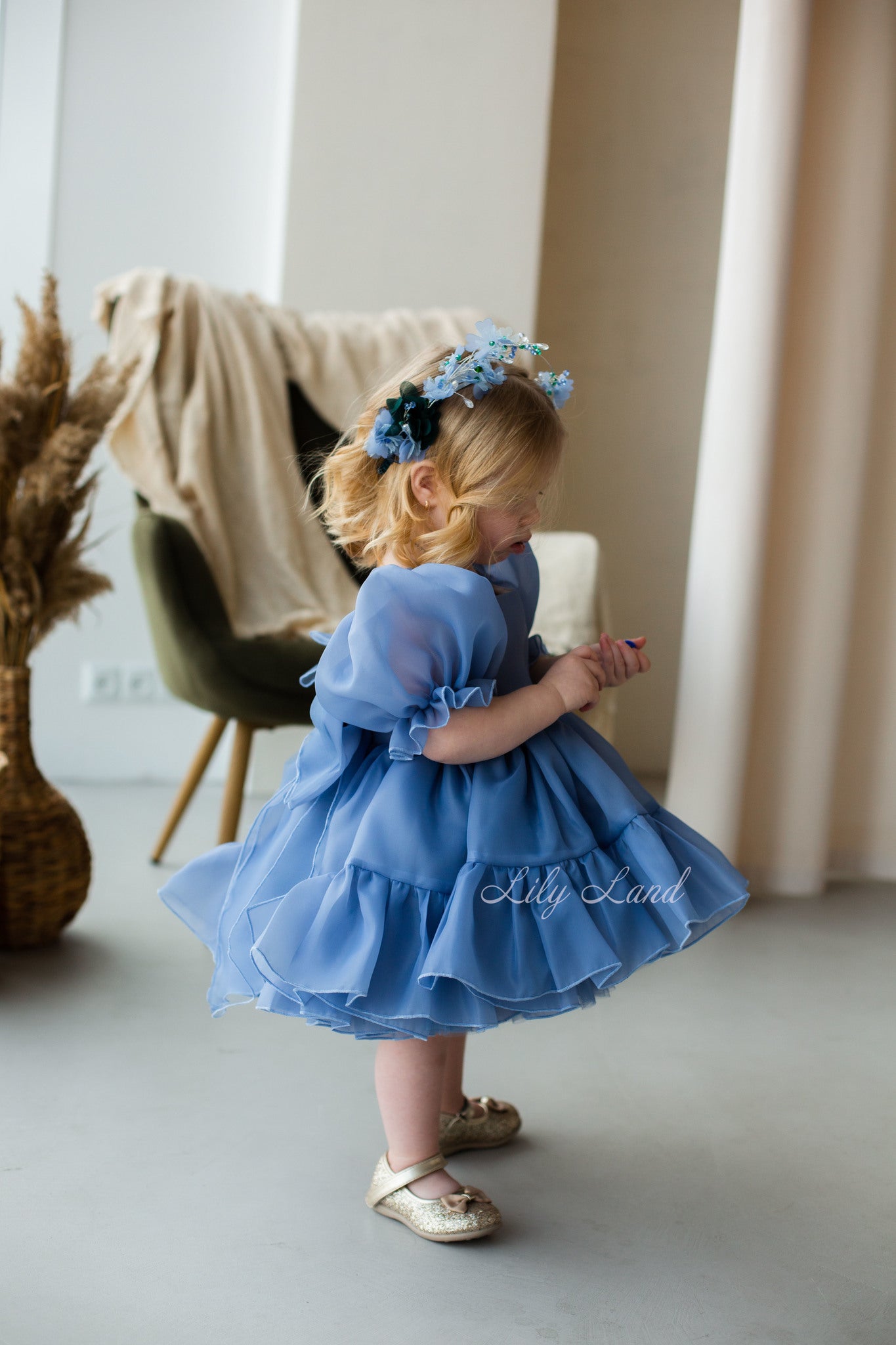 Marseille Puffy Girl Dress in Blush Pink