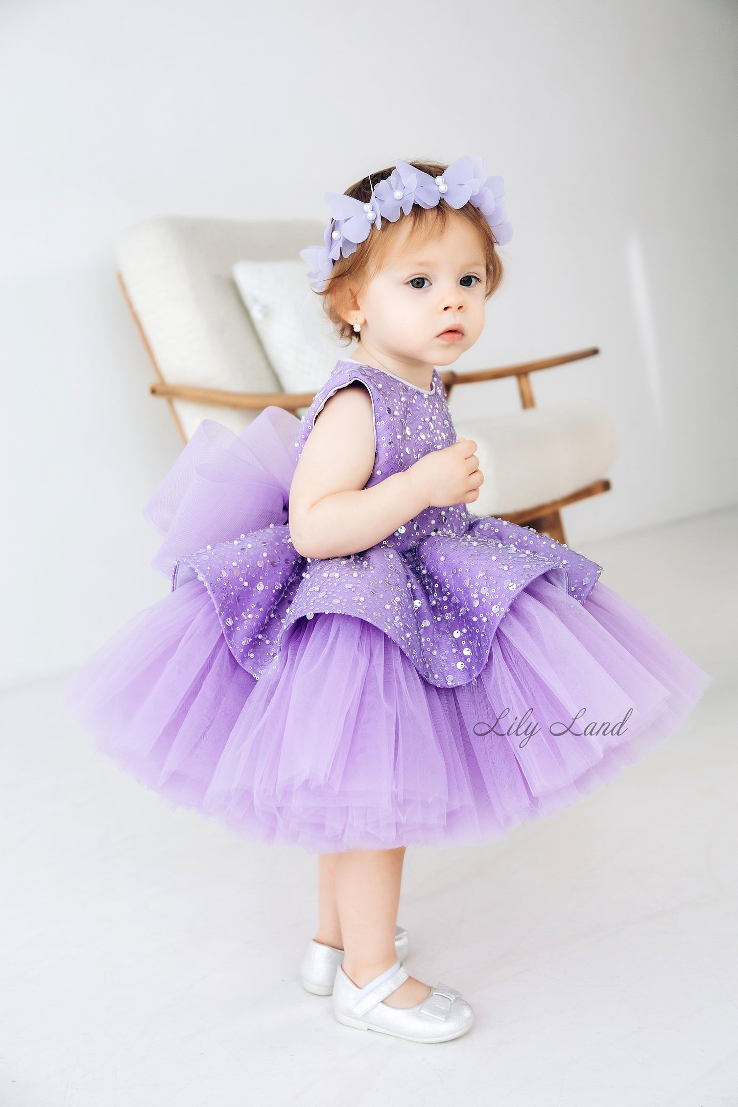 Nancy Tutu Girl Dress in Dark Lavender