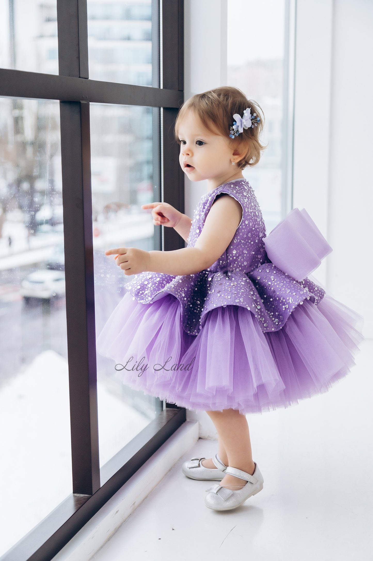 Nancy Tutu Girl Dress in Dark Lavender