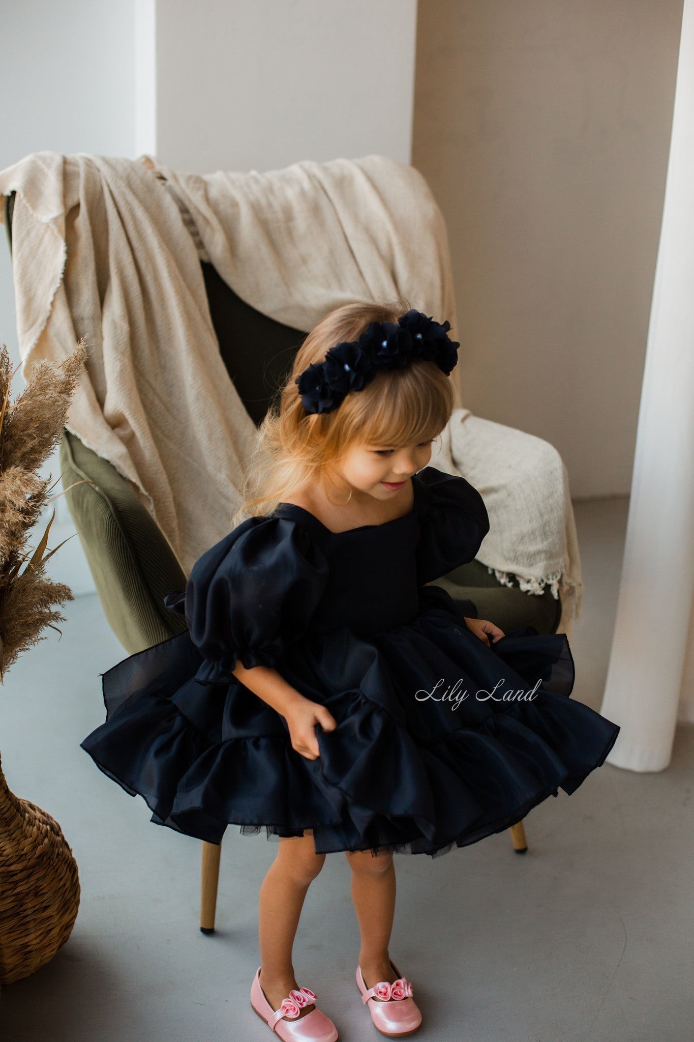Marseille Puffy Girl Dress in Blush Pink