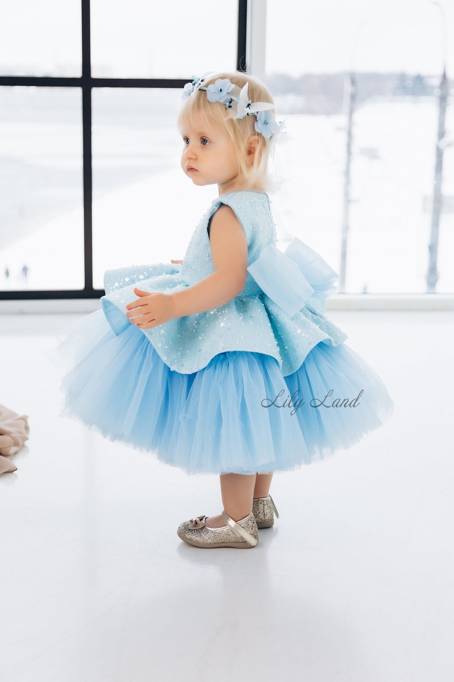 Nancy Tutu Girl Dress in Sky Blue