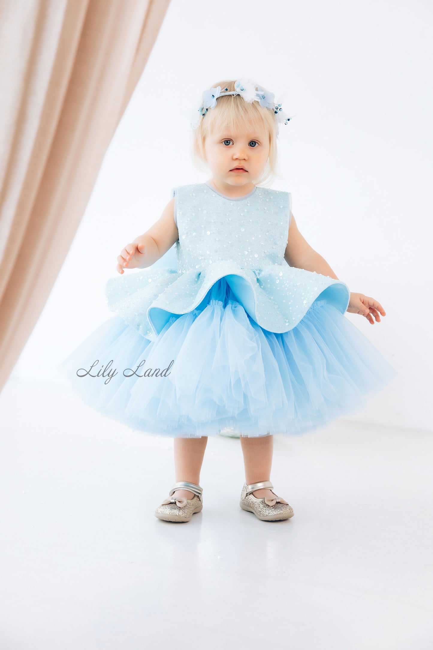 Nancy Tutu Girl Dress in Sky Blue