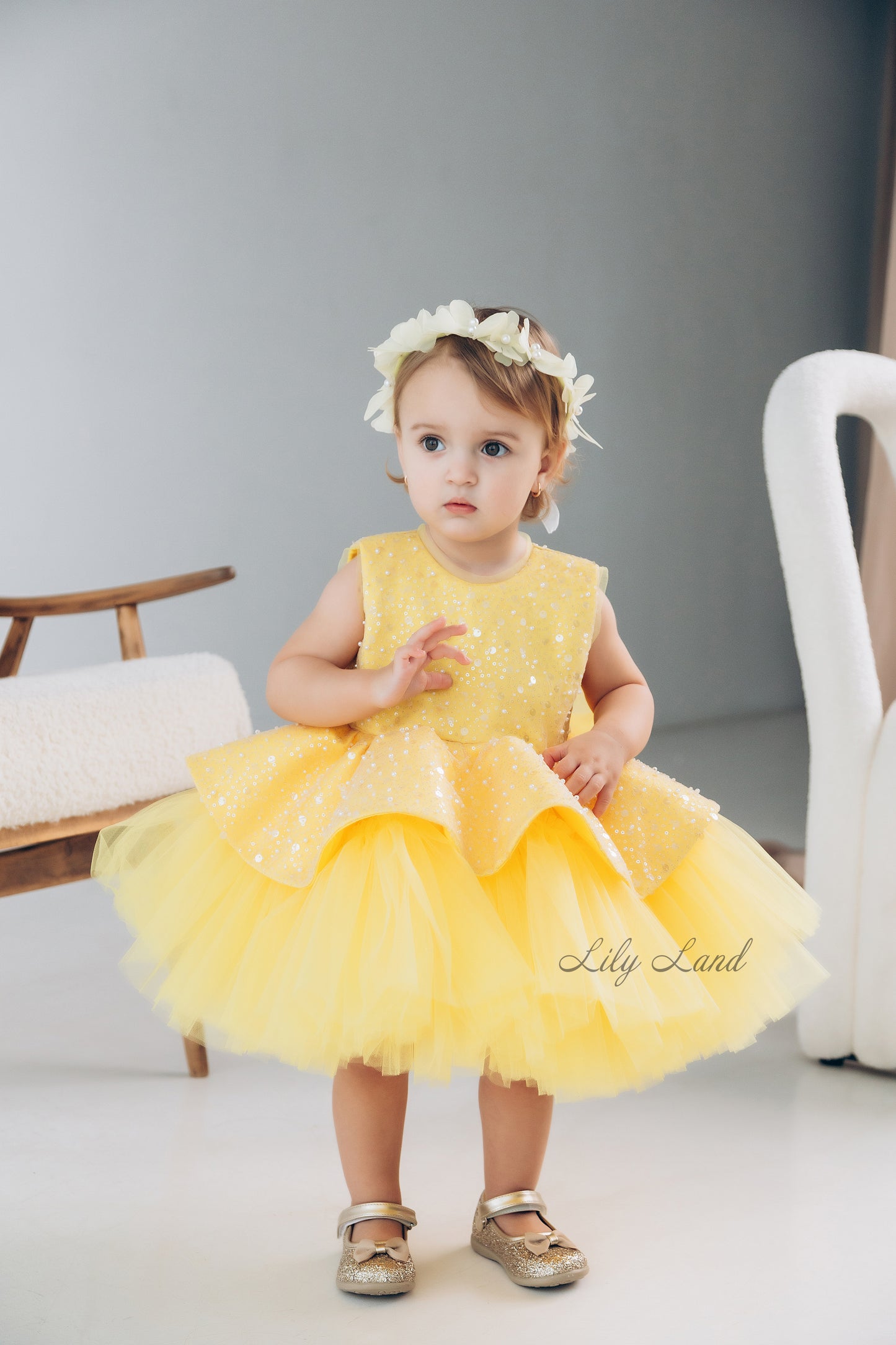 Nancy Tutu Girl Dress in Yellow