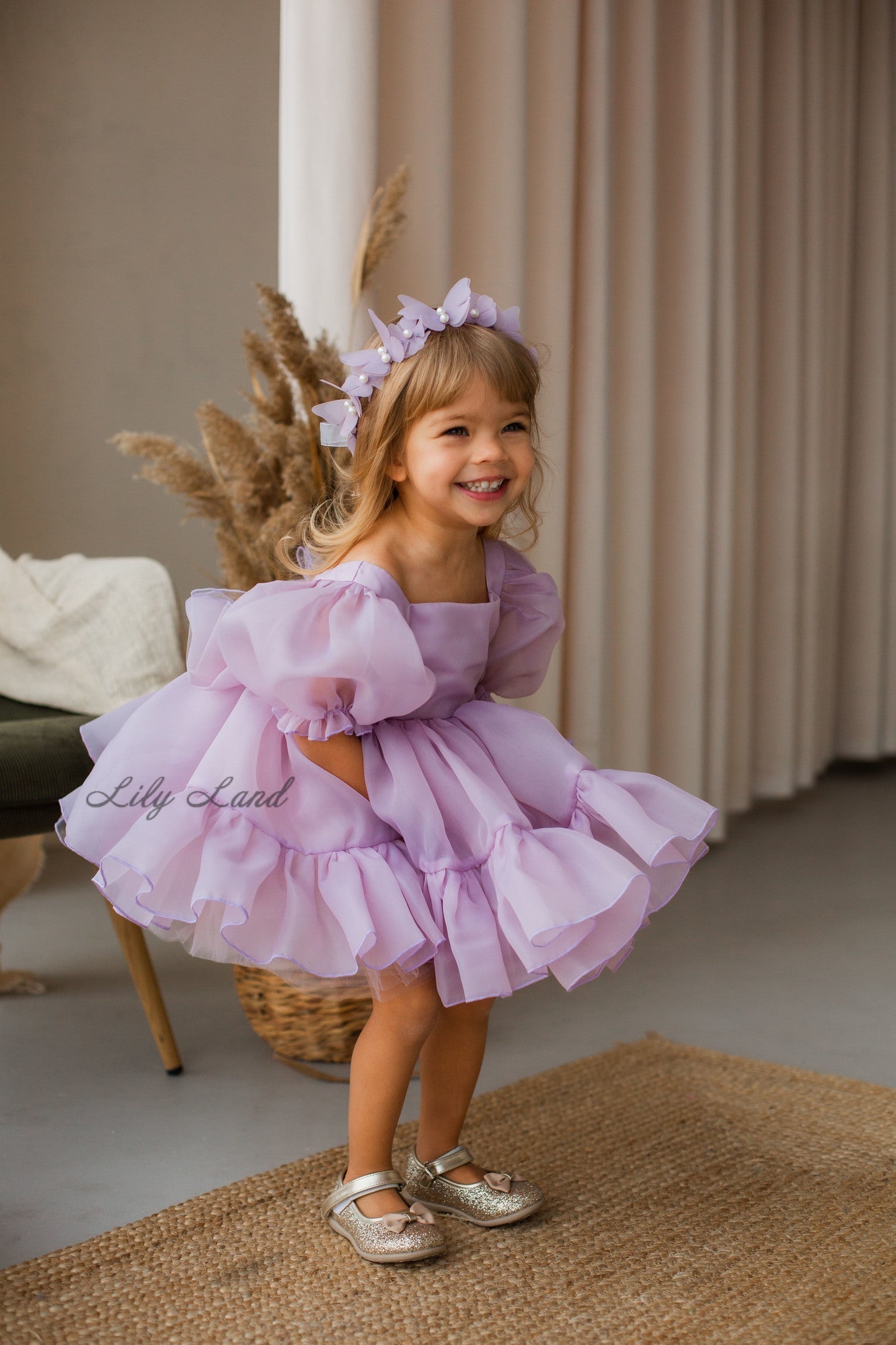 Marseille Puffy Girl Dress in Blush Pink